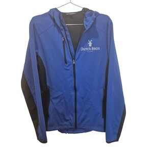 Dutch Bros Eugene EXCLUSIVE Jacket Blue Dull Zip Size Small Black Mesh Lining